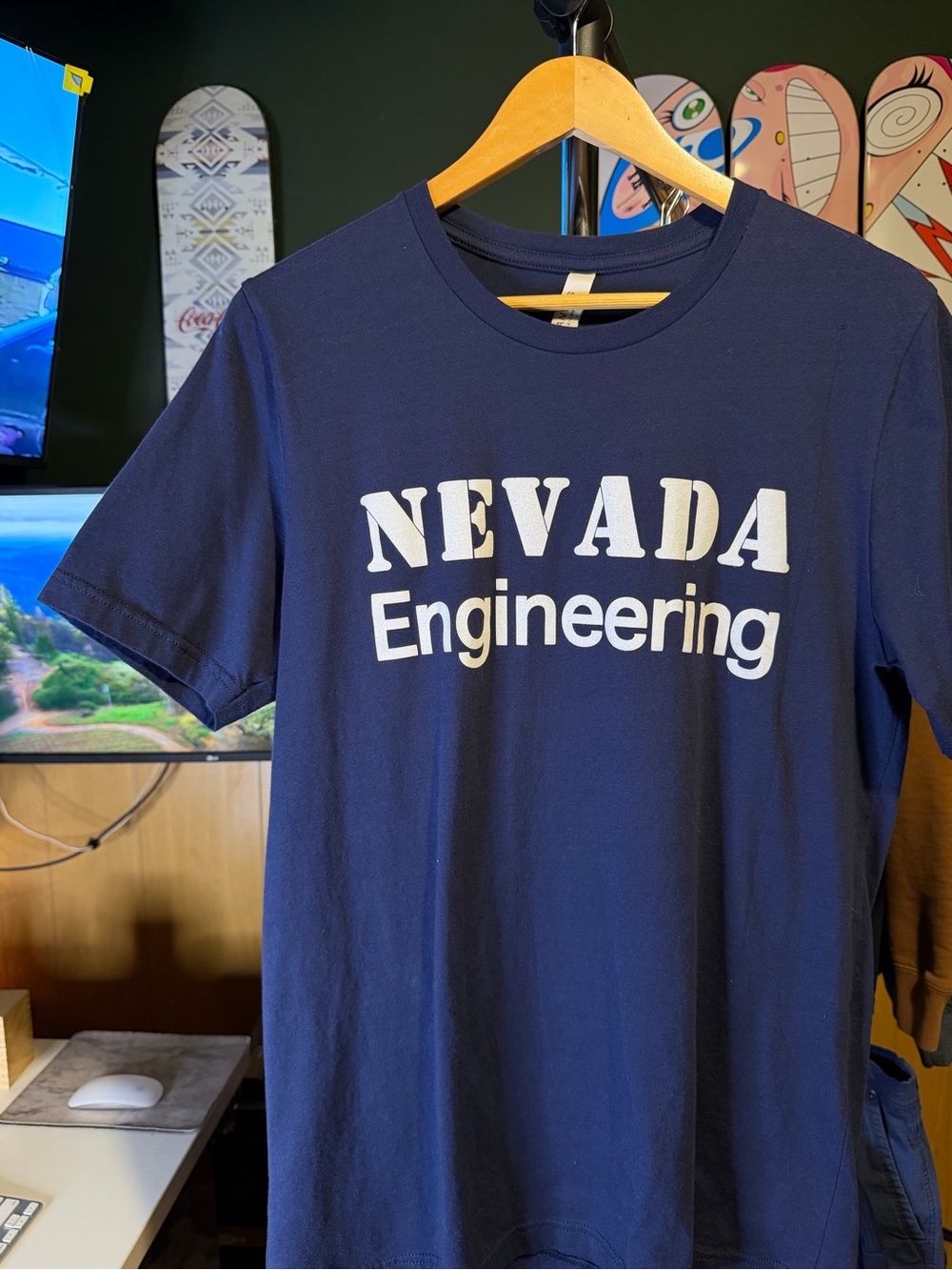 Nevada Engineering Short Sleeve T-Shirt - Navy with White Print